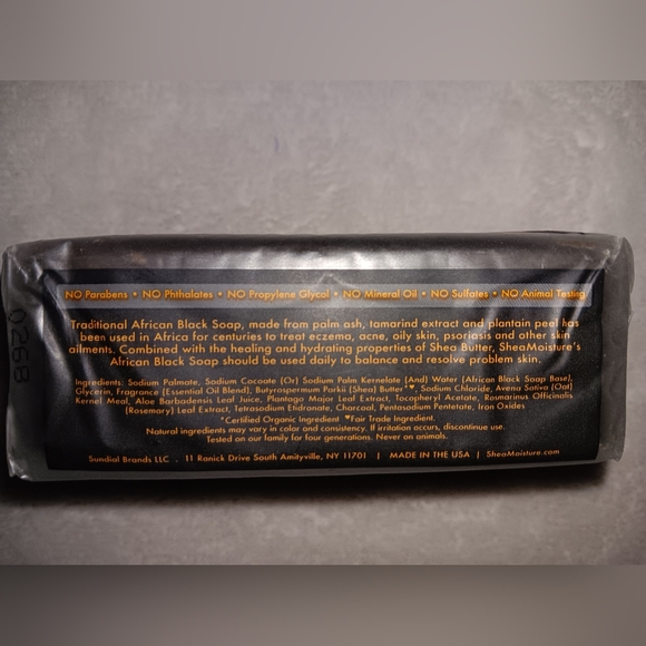NWOT Shea Moisture African Black Soap with Shea Butter Troubled Skin 8oz - Picture 4 of 9